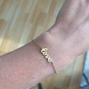 Jennifer Zeuner Jewelry Cursive LOVE Bracelet